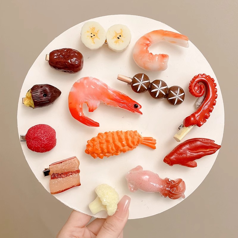 Marine Salt Mix - Jepit Rambut Simulasi Makanan Wanita, Aksesoris