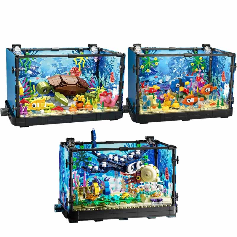 Marine Aquarium & Regional Centre - Set Blok Bangunan Akuarium dengan Lampu,